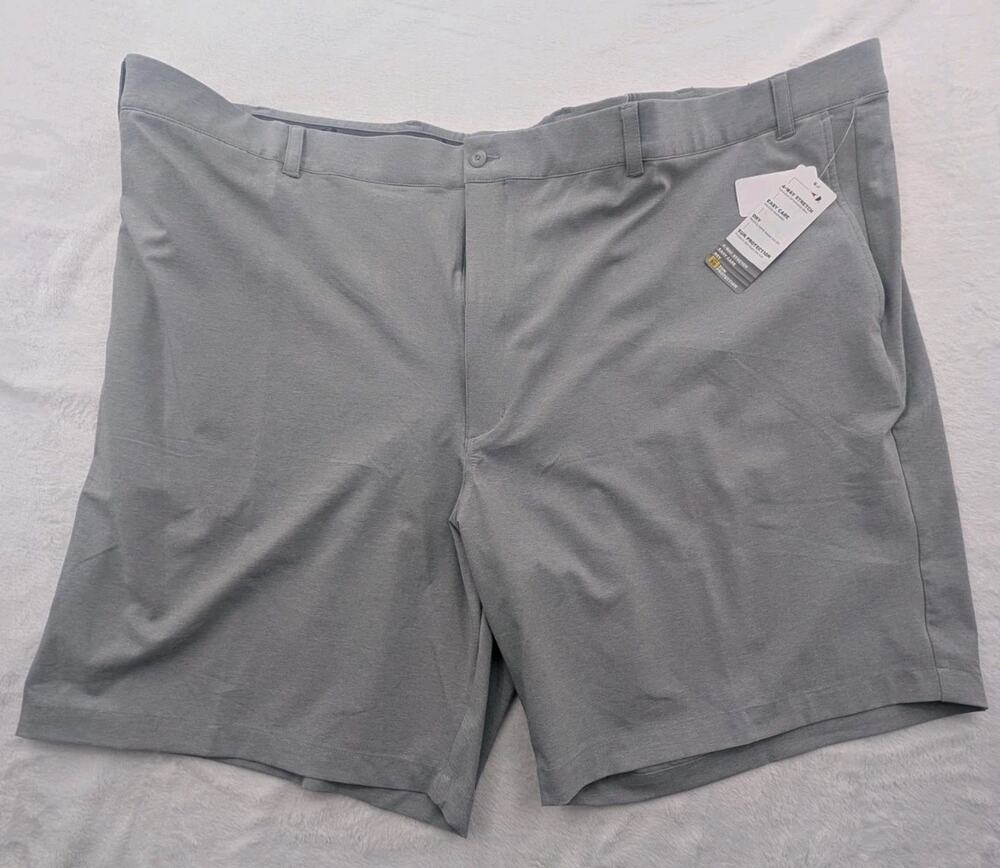 Grand Slam Men's Size 54 Golf Shorts 9" Inseam Light Grey HTR Stretch Waist NWT